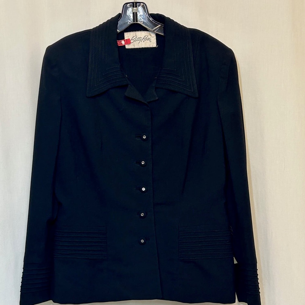 Betty Rose Vintage1950's Black Women's Blazer RARE‎ HTF